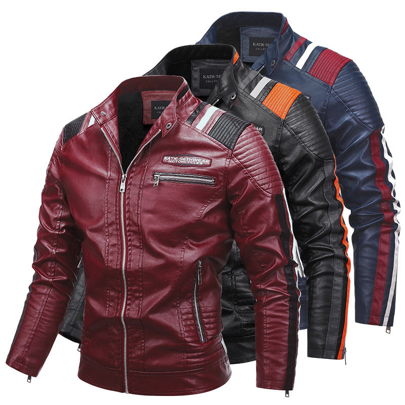 Motorcycle Leather Coat For Men Autumn And Winter New Men
