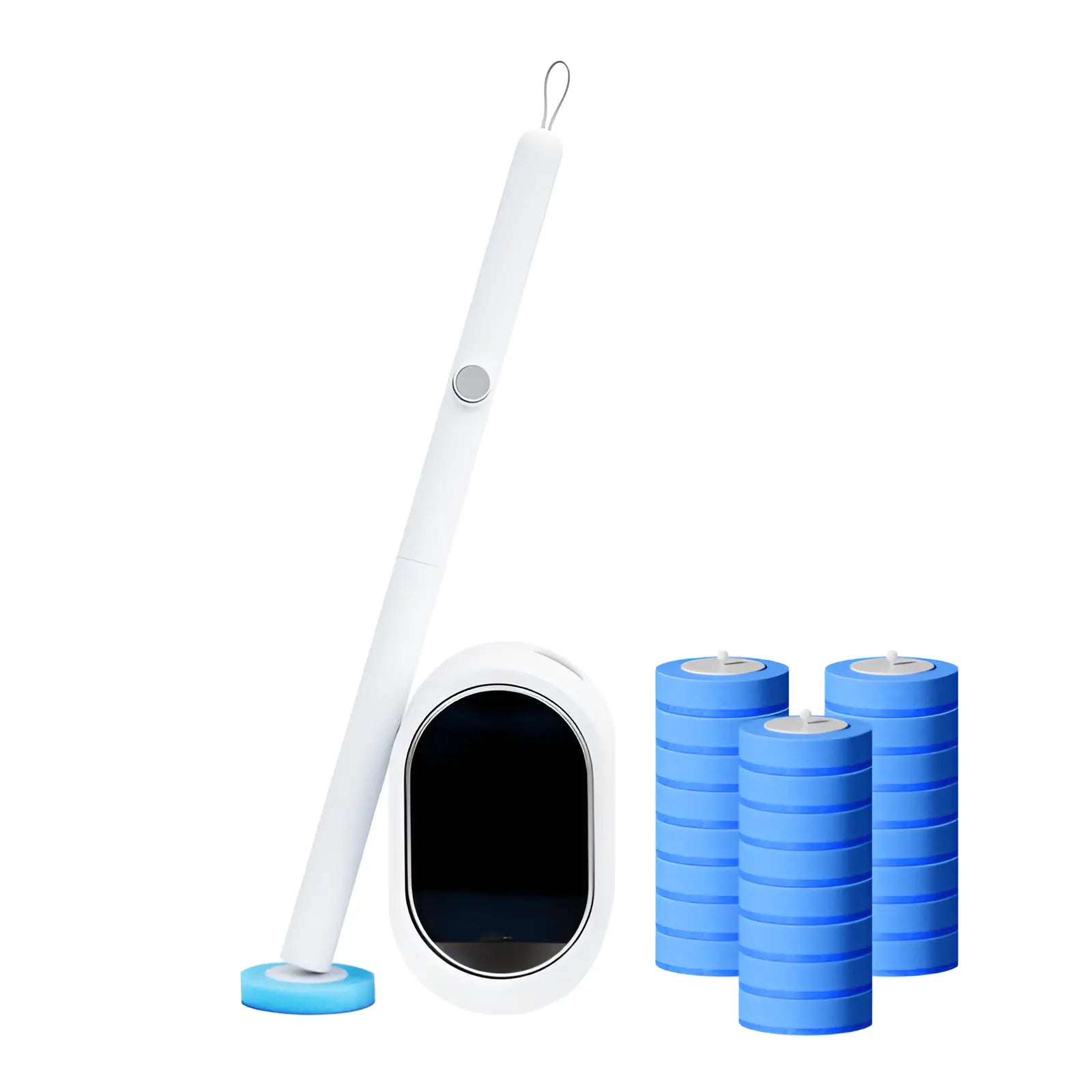 Disposable Toilet Brush Kit – Fresh-Scent Scrubbing Heads + Hygienic Holder (12 Refills)