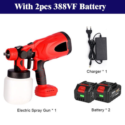 High-pressure Cordless Paint Sprayer with 2 Batteries🔋