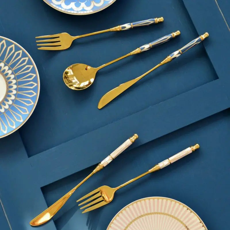 Kitchen Gold-plated Cutlery Set