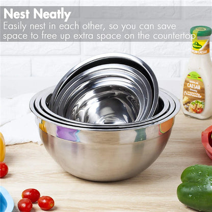 Mixing Bowls with Lids and Non Slip Bases Stainless Steel Mixing Bowls Set for Baking