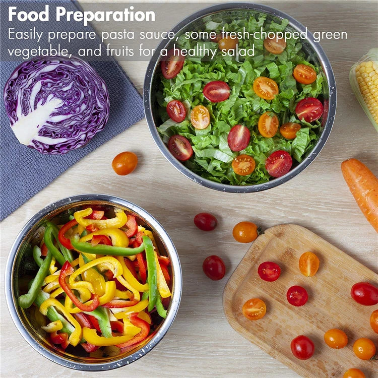 Mixing Bowls with Lids and Non Slip Bases Stainless Steel Mixing Bowls Set for Baking