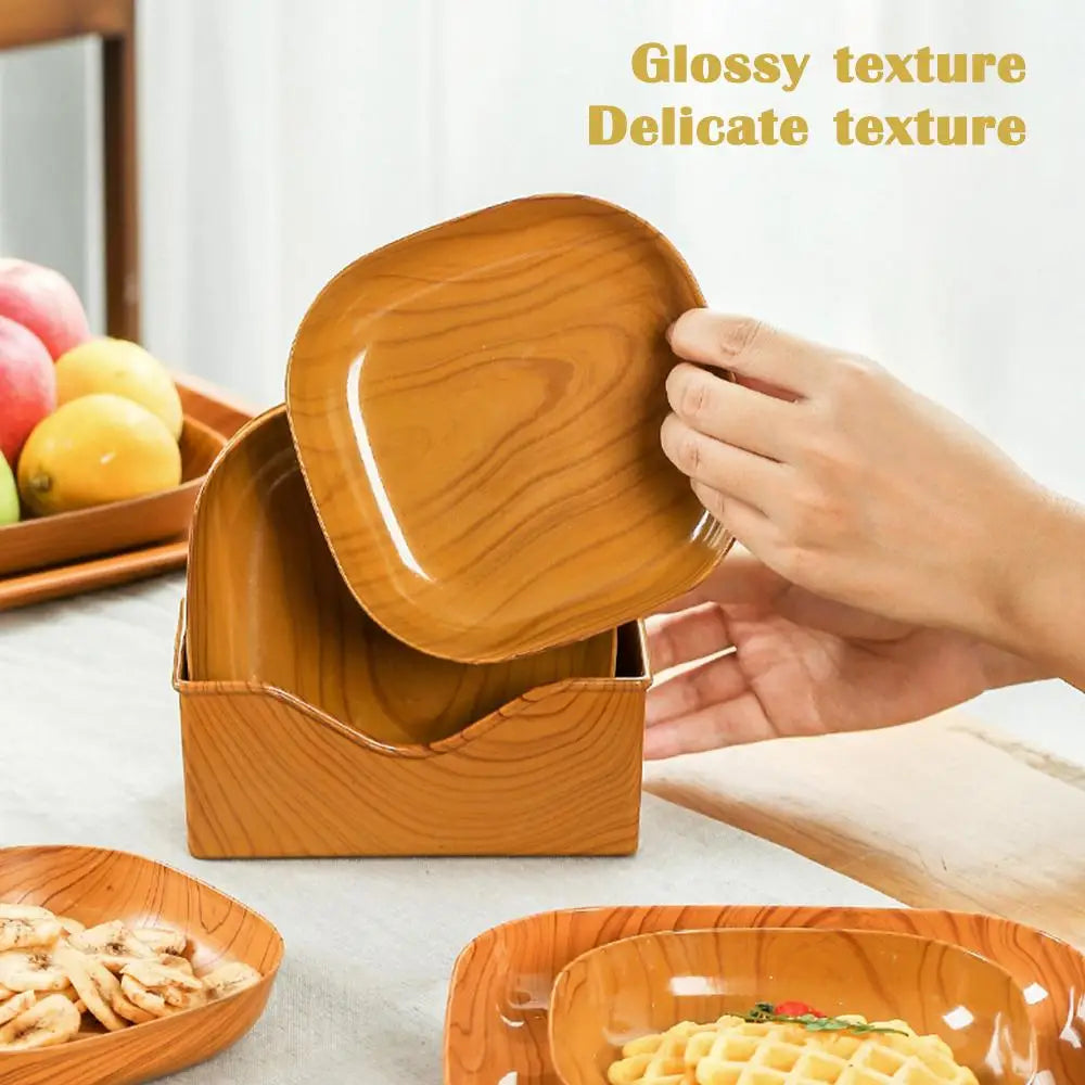 Japanese Simple Wood Dish Set