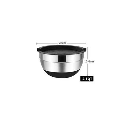 Mixing Bowls with Lids and Non Slip Bases Stainless Steel Mixing Bowls Set for Baking