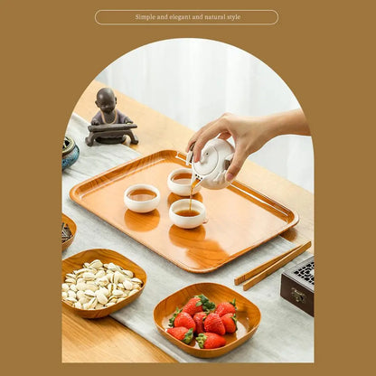 Japanese Simple Wood Dish Set