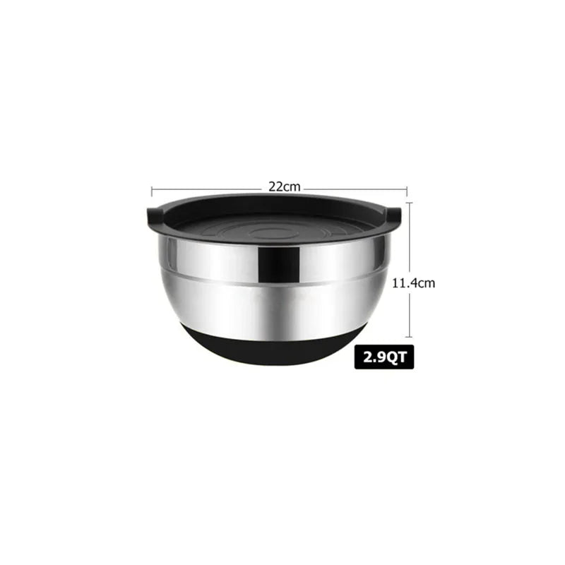 Mixing Bowls with Lids and Non Slip Bases Stainless Steel Mixing Bowls Set for Baking