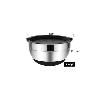 Mixing Bowls with Lids and Non Slip Bases Stainless Steel Mixing Bowls Set for Baking