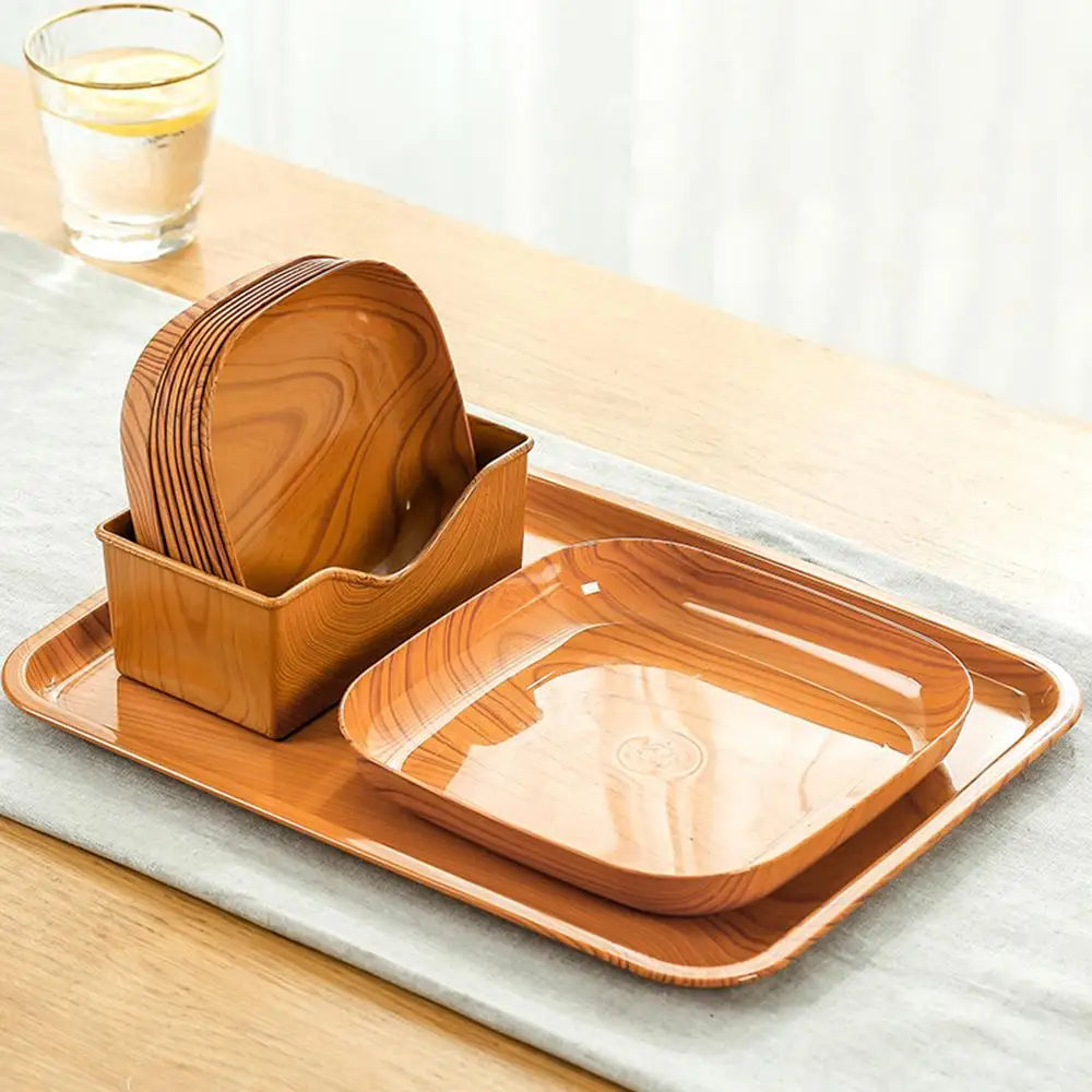 Japanese Simple Wood Dish Set