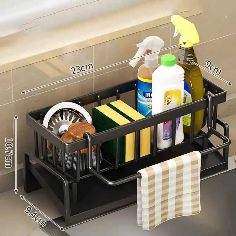 Kitchen Spice Storage Shelf with Drainage Rack,