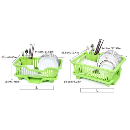 Kitchen Drainage Rack With Drainer Board Countertop Utensils Plates