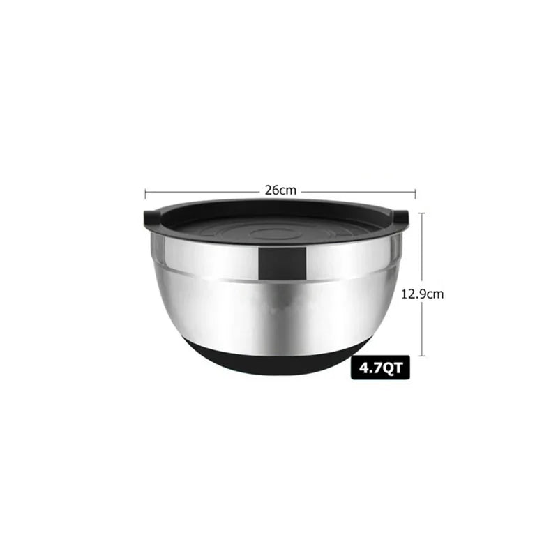 Mixing Bowls with Lids and Non Slip Bases Stainless Steel Mixing Bowls Set for Baking