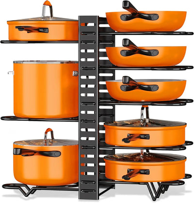 Upgraded Pots and Pans Organizer Rack for Kitchen