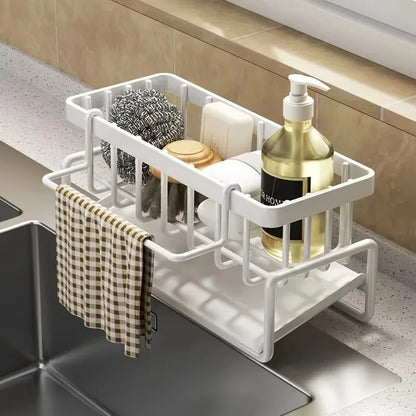 Kitchen Spice Storage Shelf with Drainage Rack,