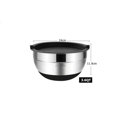 Mixing Bowls with Lids and Non Slip Bases Stainless Steel Mixing Bowls Set for Baking