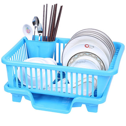 Kitchen Drainage Rack With Drainer Board Countertop Utensils Plates