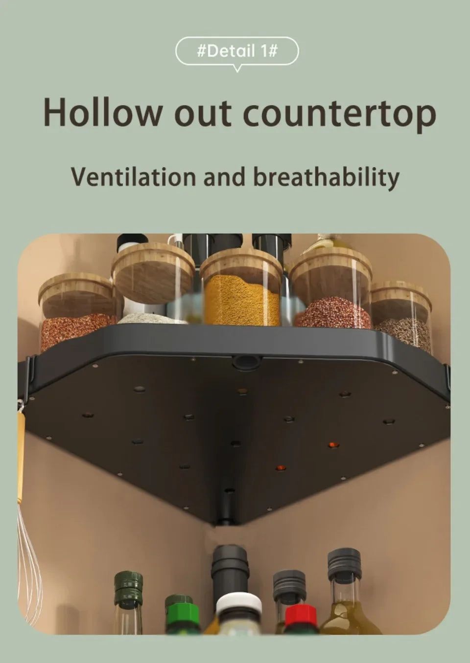 Kitchen Seasoning Shelf Spice Countertop