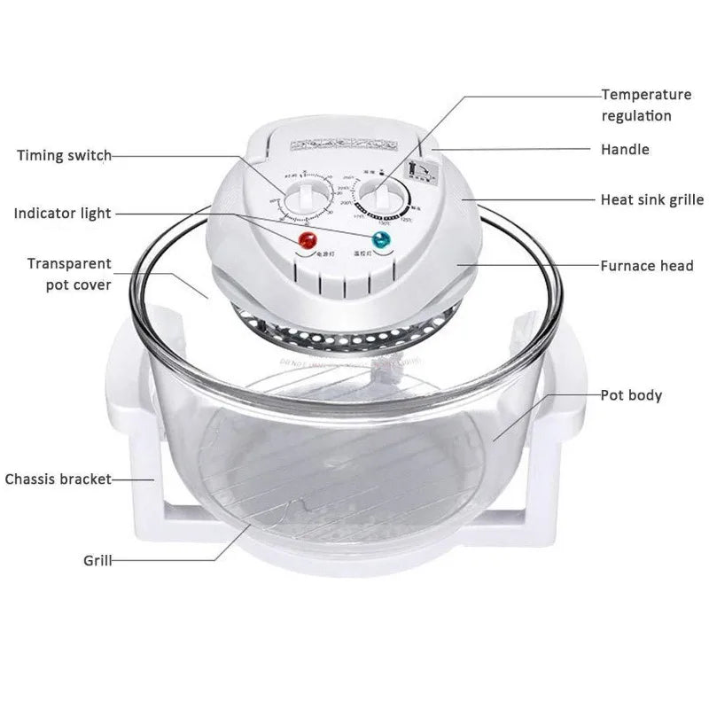 12L Air Fryer Oil-free  Visible Multifunctional Electric fryer