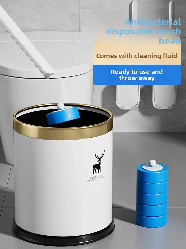 Disposable Toilet Brush Kit – Fresh-Scent Scrubbing Heads + Hygienic Holder (12 Refills)