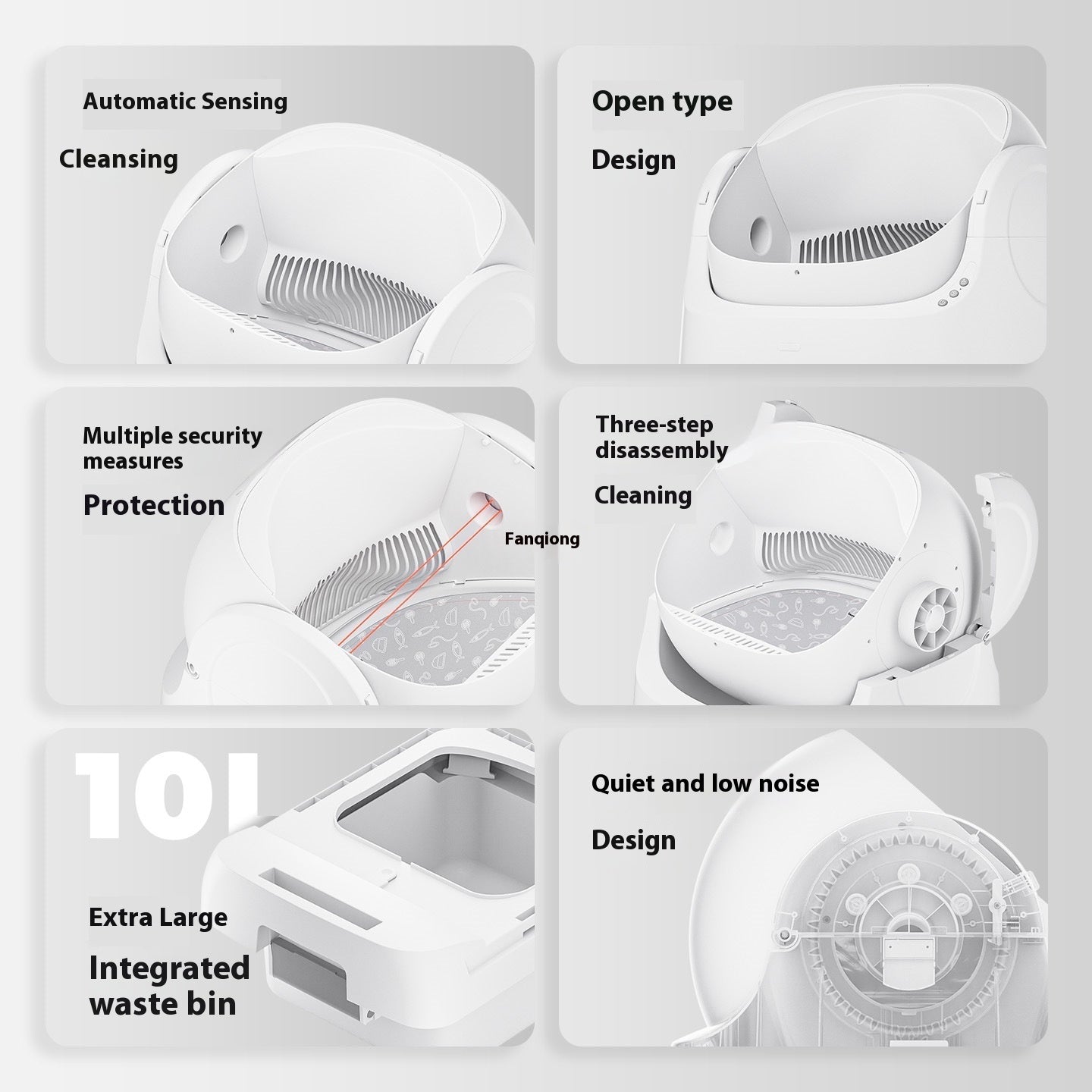 Open Automatic Litter Box White Deodorant